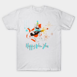 Funny Cat HAPPY NEW YEAR! T-Shirt